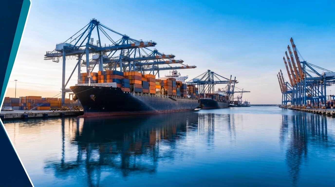 Container vessel at port